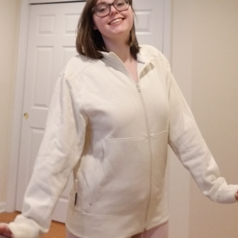 Old Navy white lighter coat
